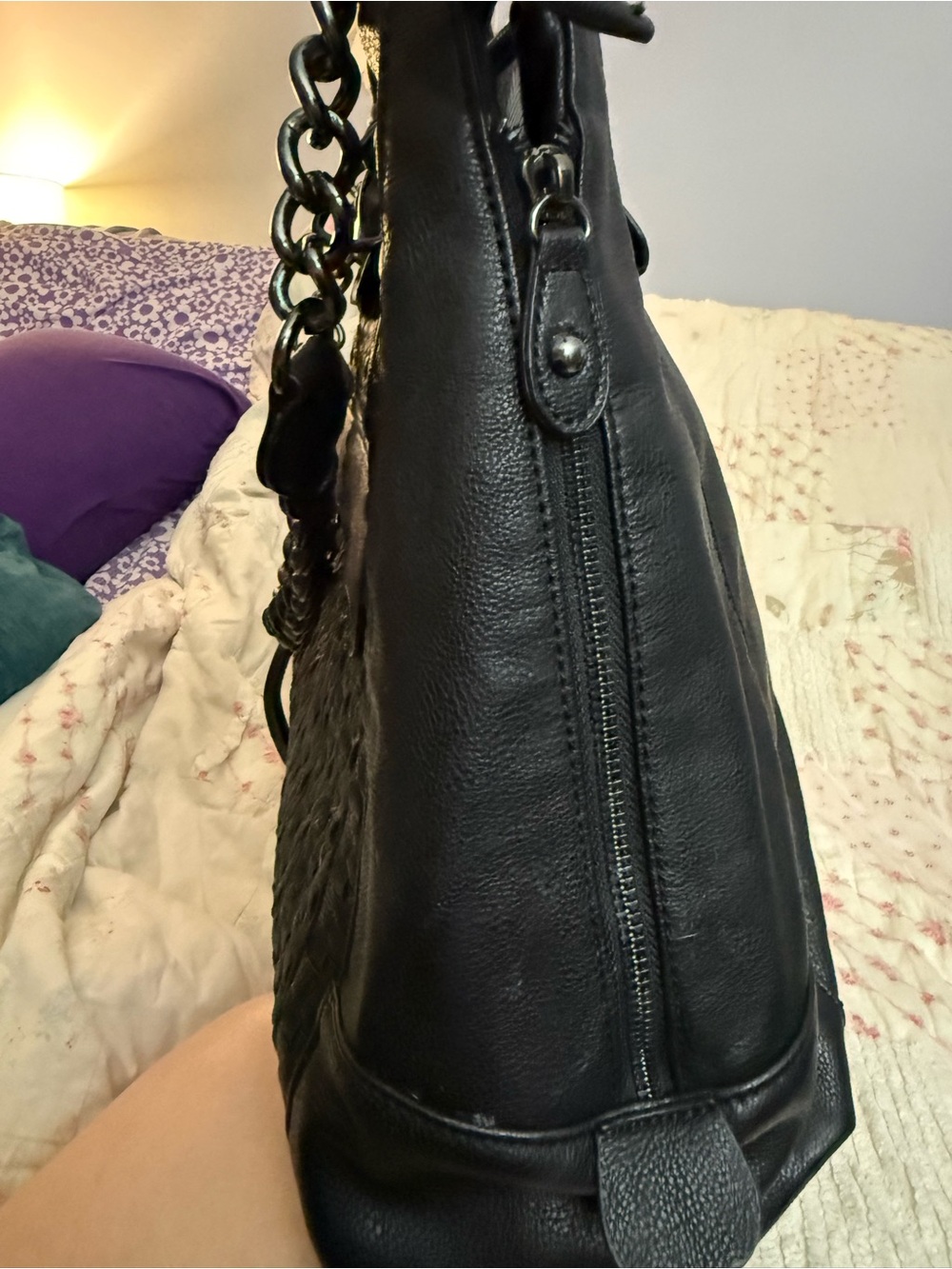 Steve Madden Black Convertible Satchel/Tote - Picture 4 of 10